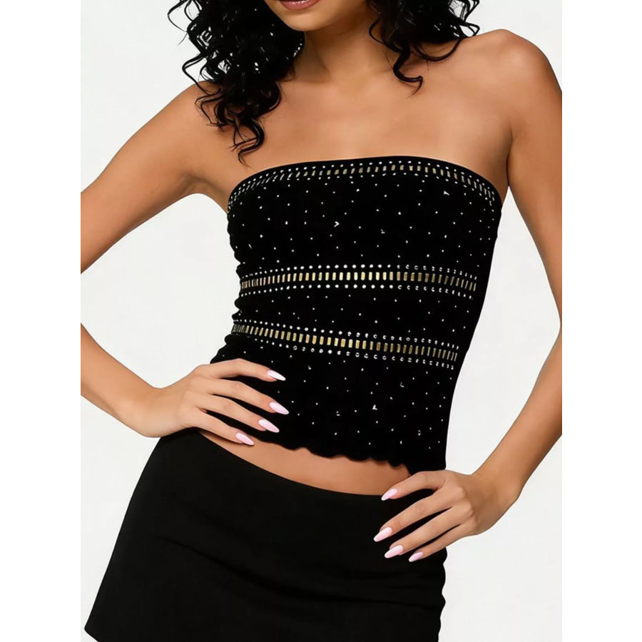Rhinestone Tube Top Black / S Apparel and Accessories