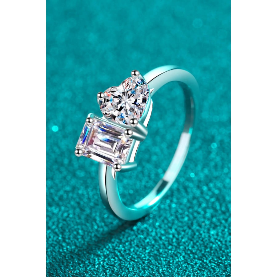 Rhodium-Plated 2 Carat Moissanite Ring