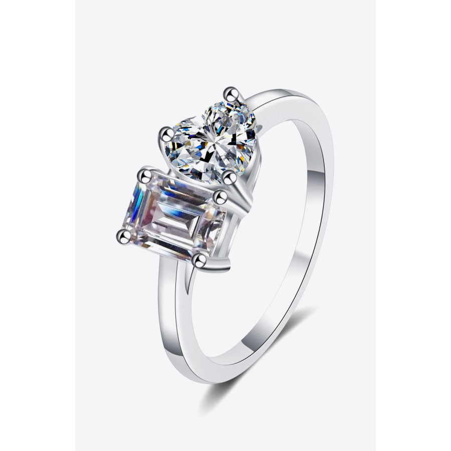 Rhodium-Plated 2 Carat Moissanite Ring