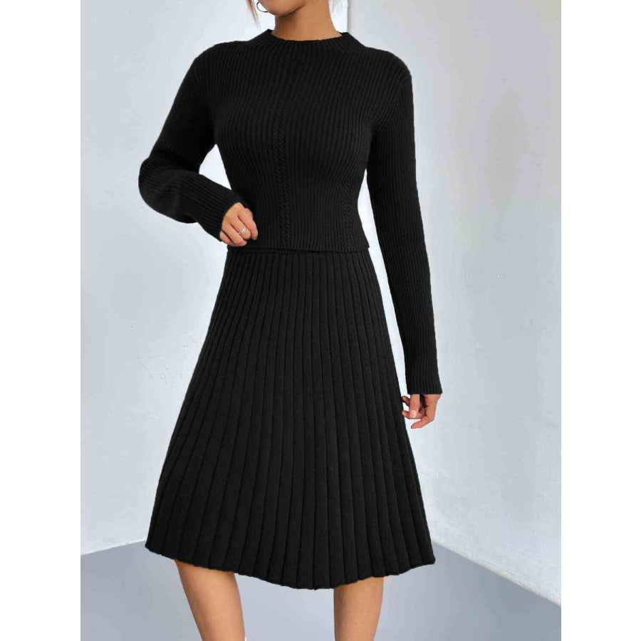 Rib-Knit Sweater and Skirt Set