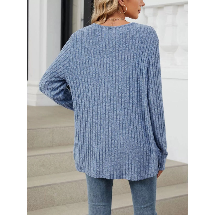 Ribbed Button-Up Cardigan Apparel and Accessories