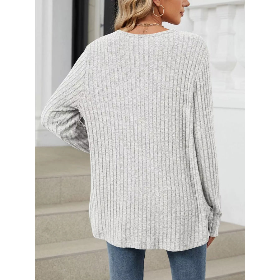 Ribbed Button-Up Cardigan Apparel and Accessories