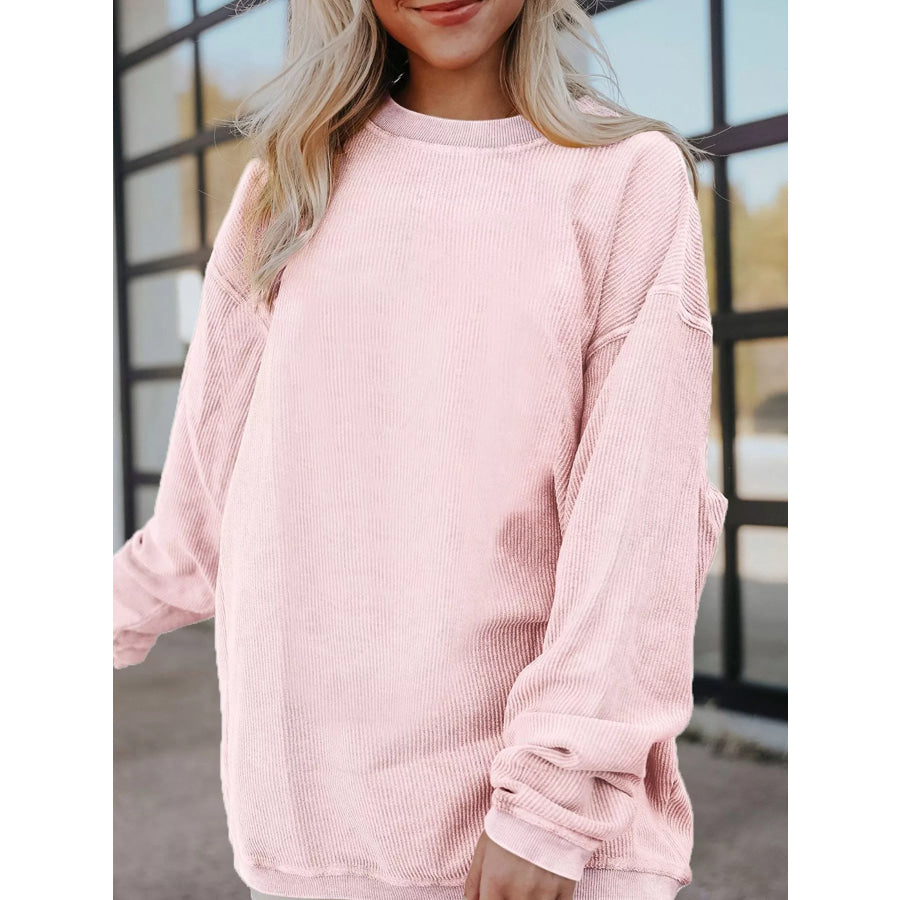 Ribbed Corduroy Oversized Sweatshirt Apparel and Accessories
