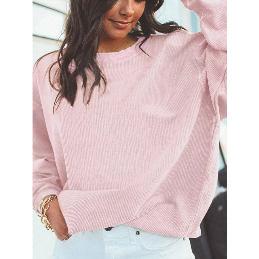 Ribbed Corduroy Oversized Sweatshirt Apparel and Accessories