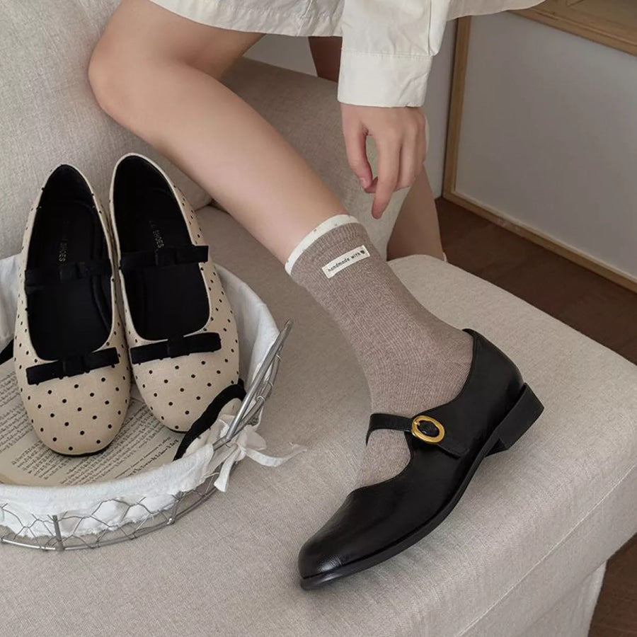 Ribbed Cotton Crew Socks Apparel and Accessories