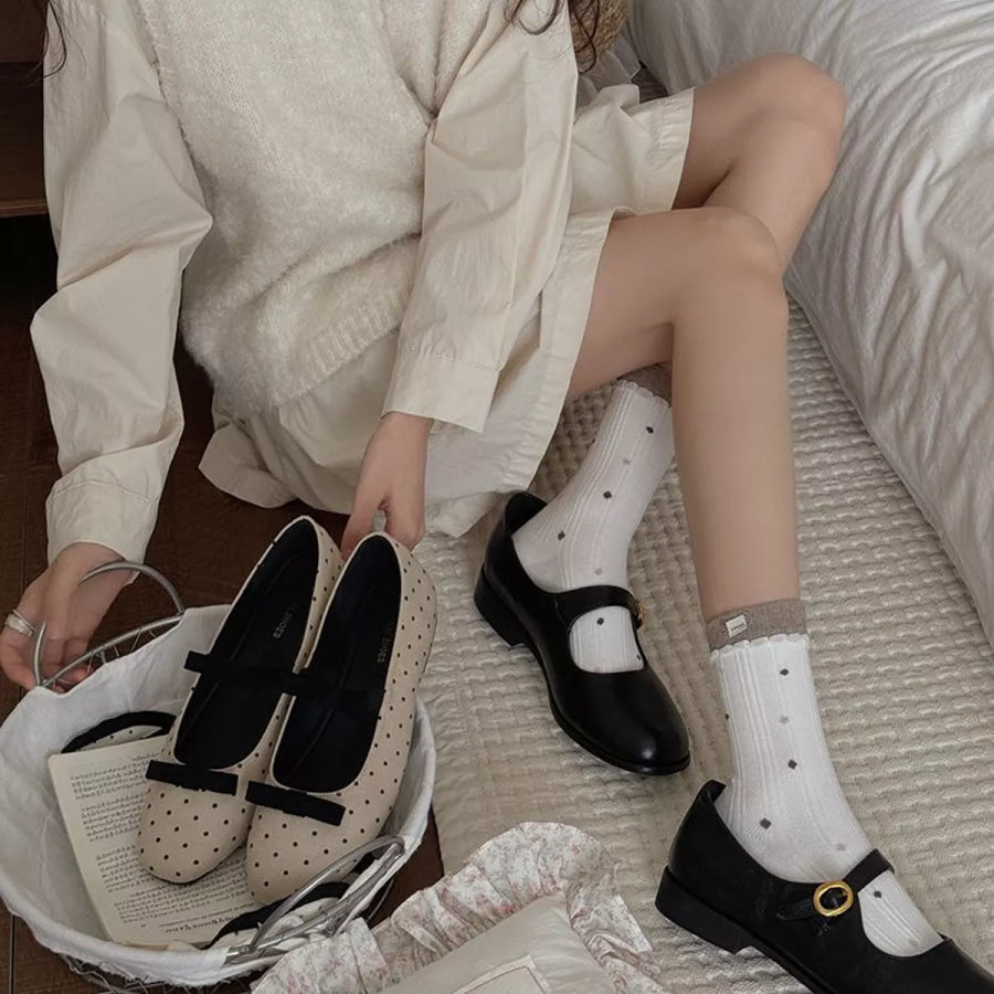 Ribbed Cotton Crew Socks Apparel and Accessories