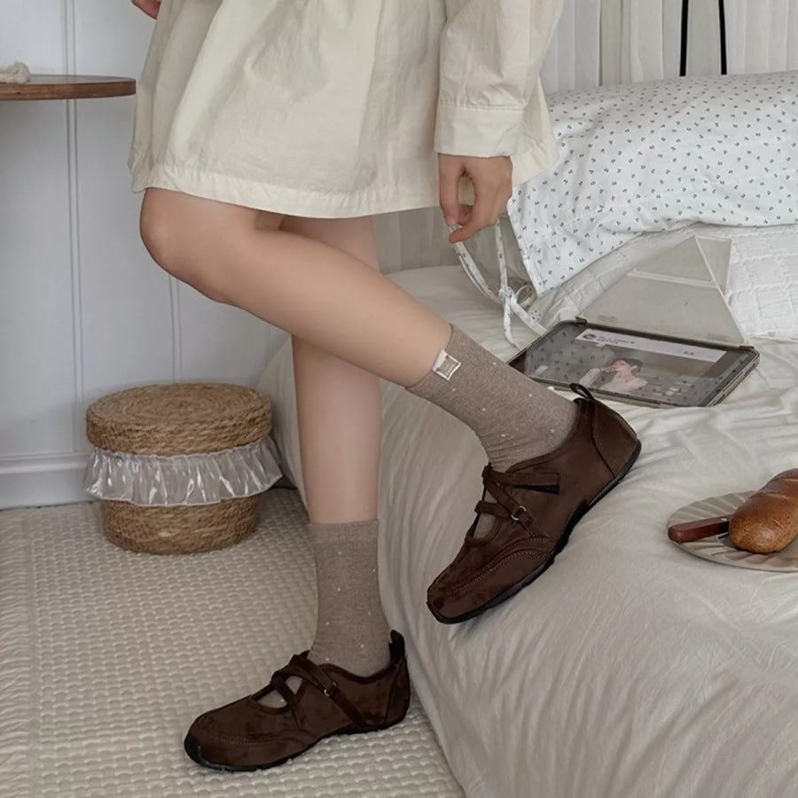 Ribbed Cotton Crew Socks Apparel and Accessories