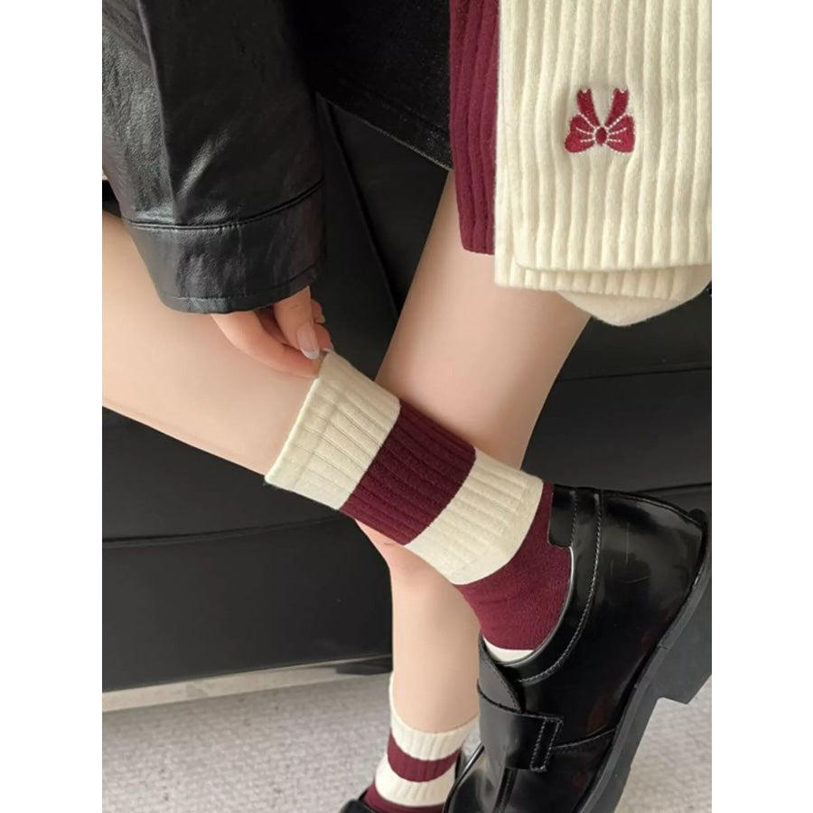 Ribbed Cotton Crew Socks Apparel and Accessories