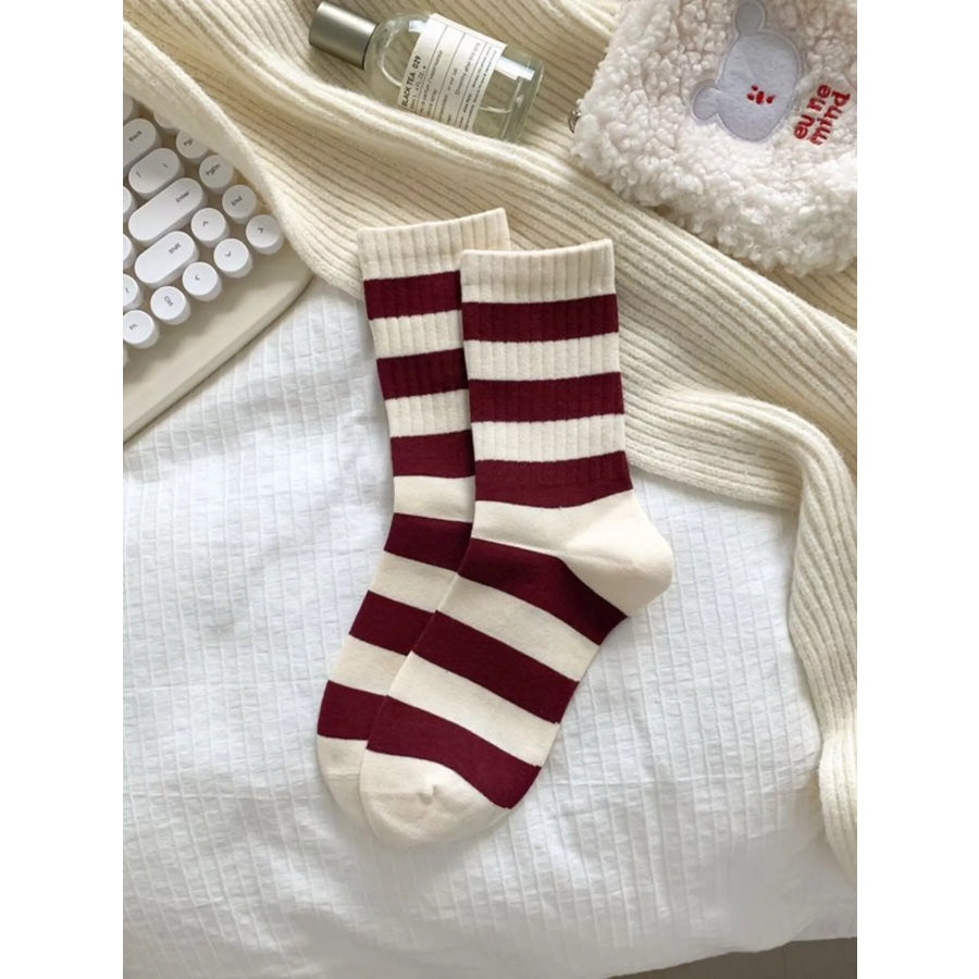 Ribbed Cotton Crew Socks Apparel and Accessories