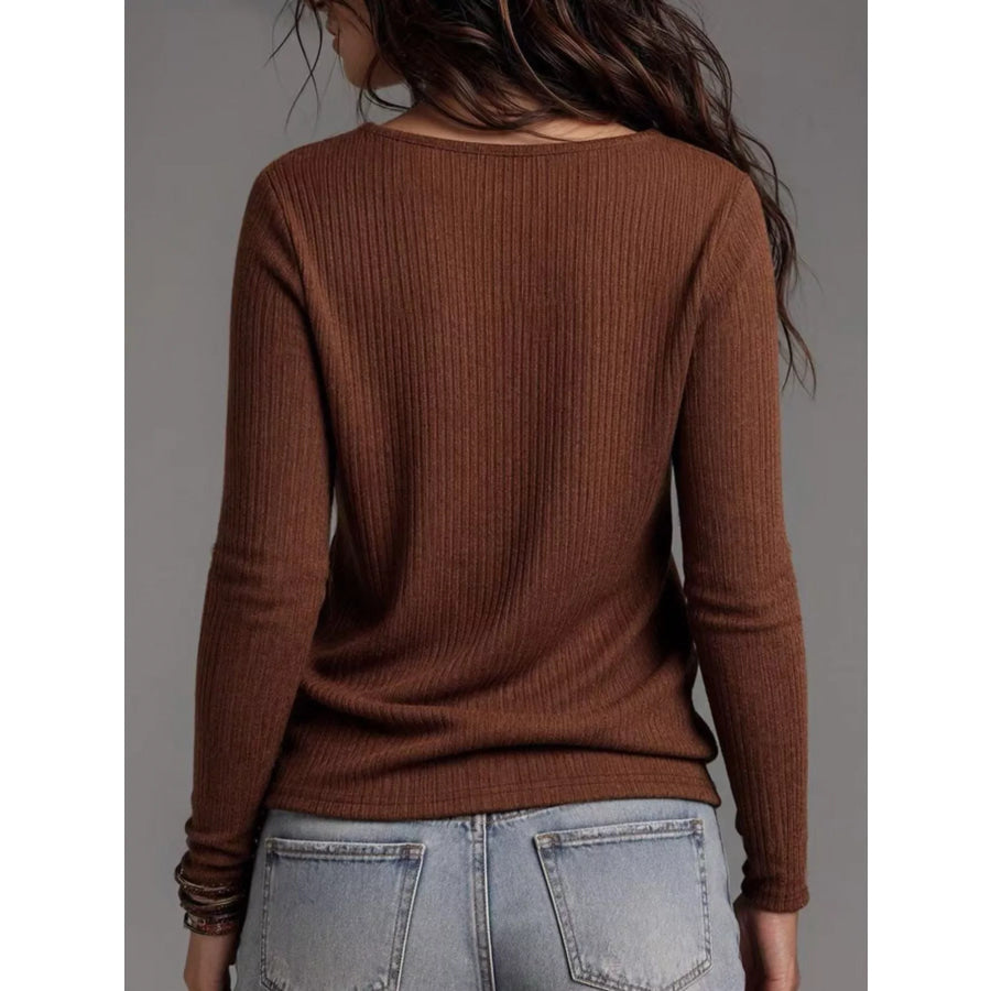 Ribbed Cowl Neck Knit Top Apparel and Accessories