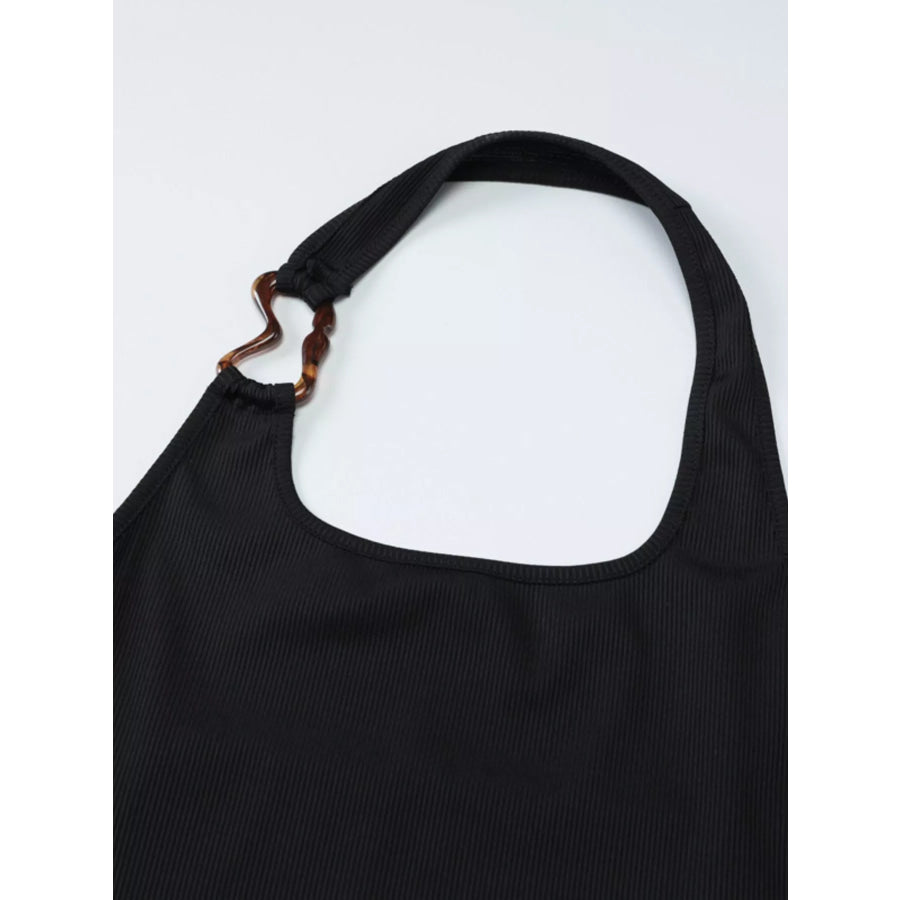 Ribbed Halter Neck Tank Apparel and Accessories