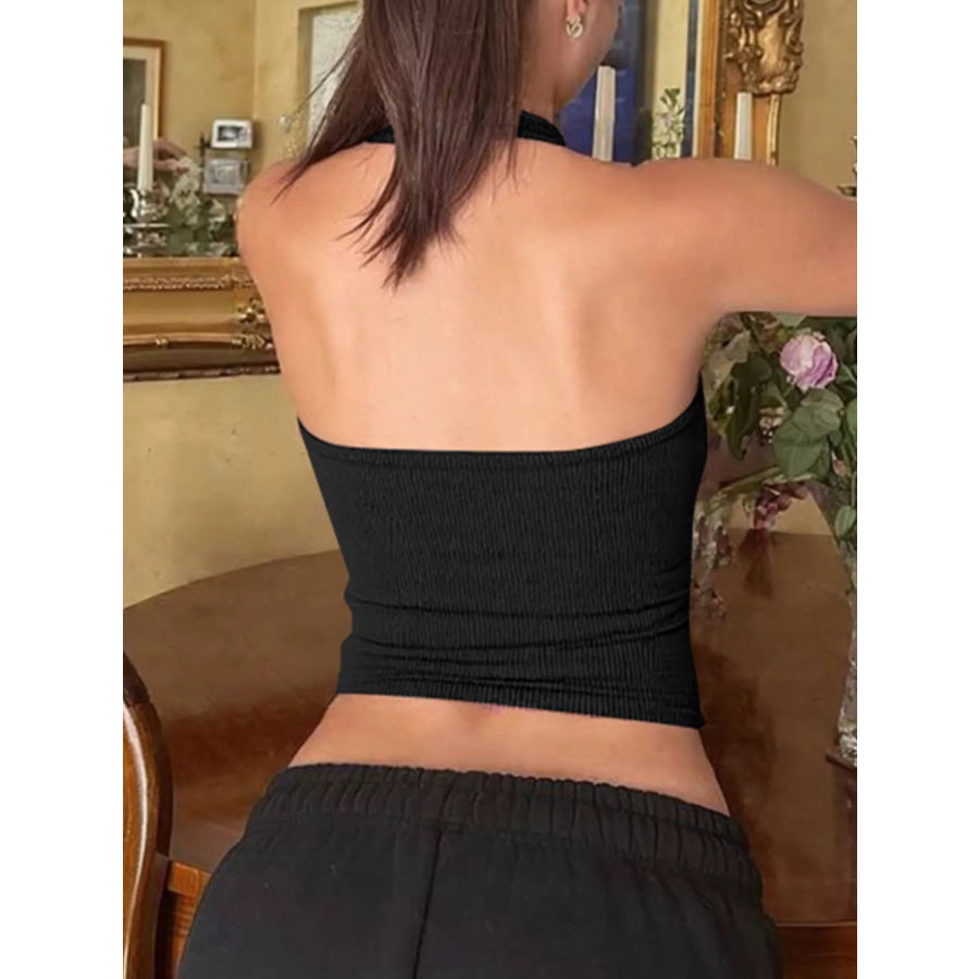 Ribbed Halter Neck Tank Apparel and Accessories