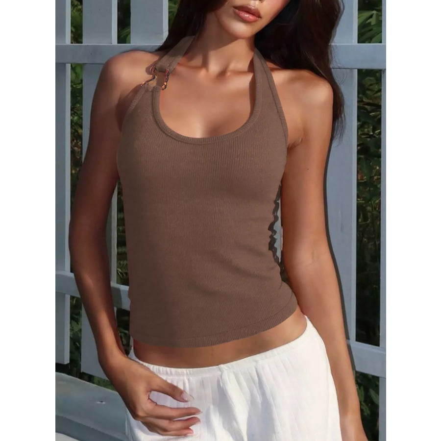 Ribbed Halter Neck Tank Apparel and Accessories