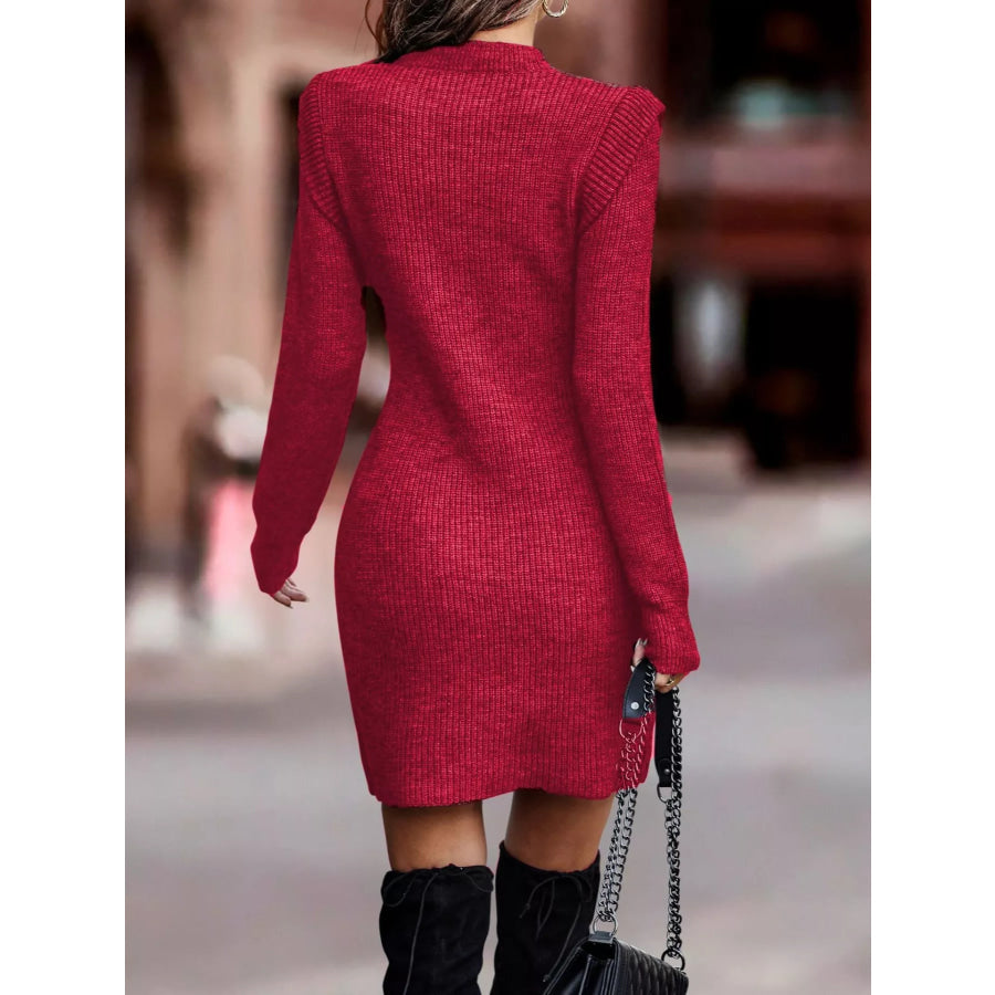 Ribbed Knit Bodycon Sweater Dress Apparel and Accessories