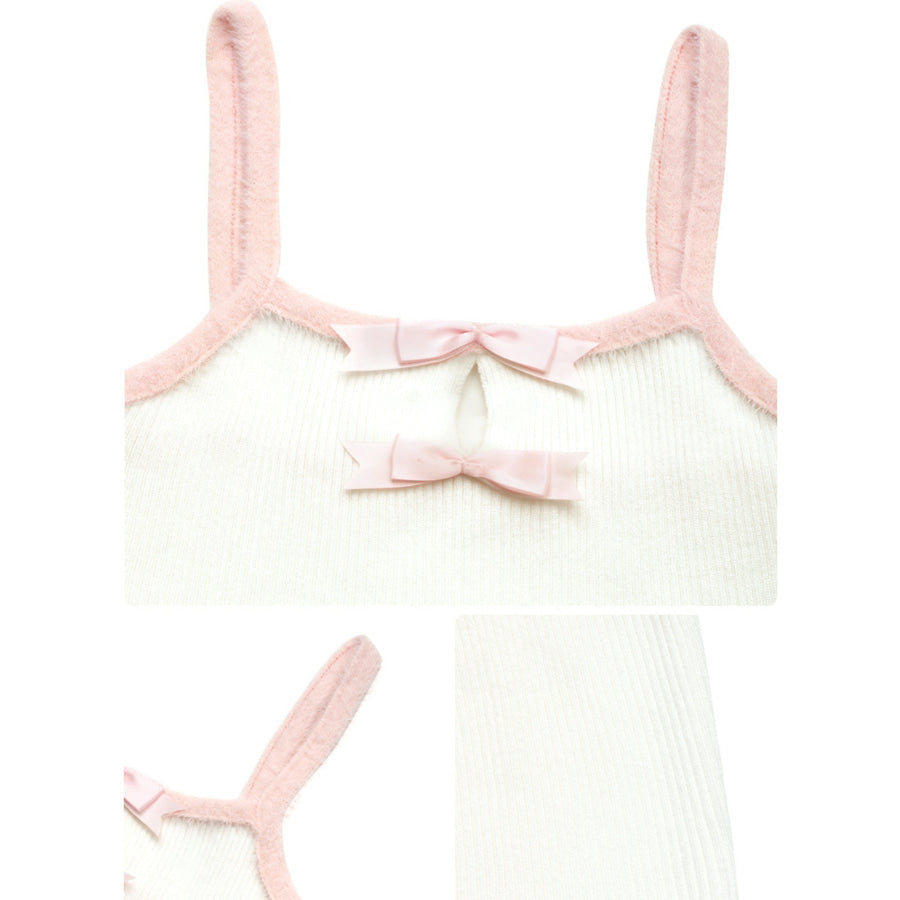 Ribbed Knit Cami with Bow Detail Apparel and Accessories