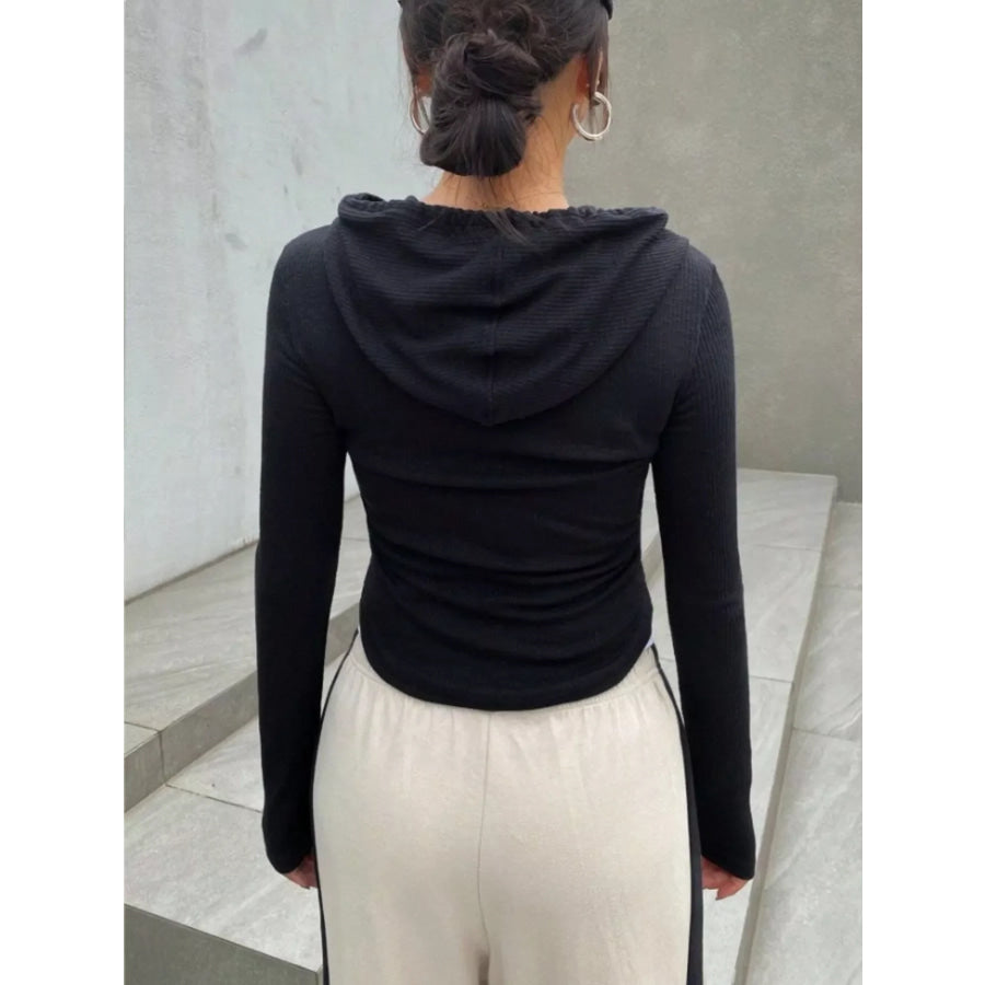 Ribbed Knit Cropped Zip-Up Outerwear Apparel and Accessories