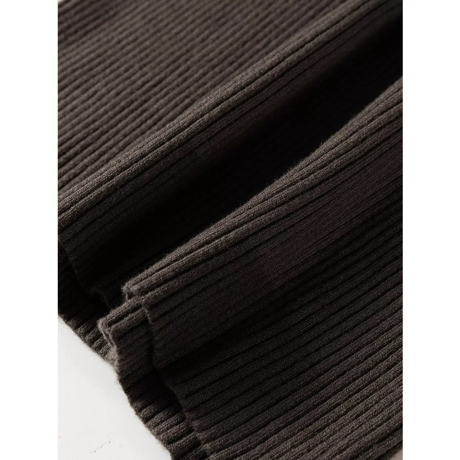 Ribbed Knit High Neck Sleeveless Waist Slim Fit Sweater Vest Apparel and Accessories