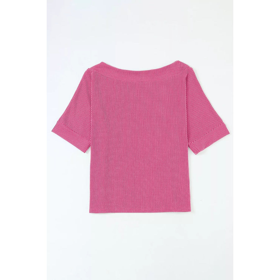 Ribbed Knit Off-Shoulder Blouse Apparel and Accessories