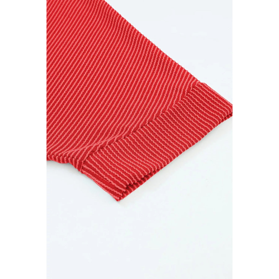 Ribbed Knit Off-Shoulder Blouse Apparel and Accessories