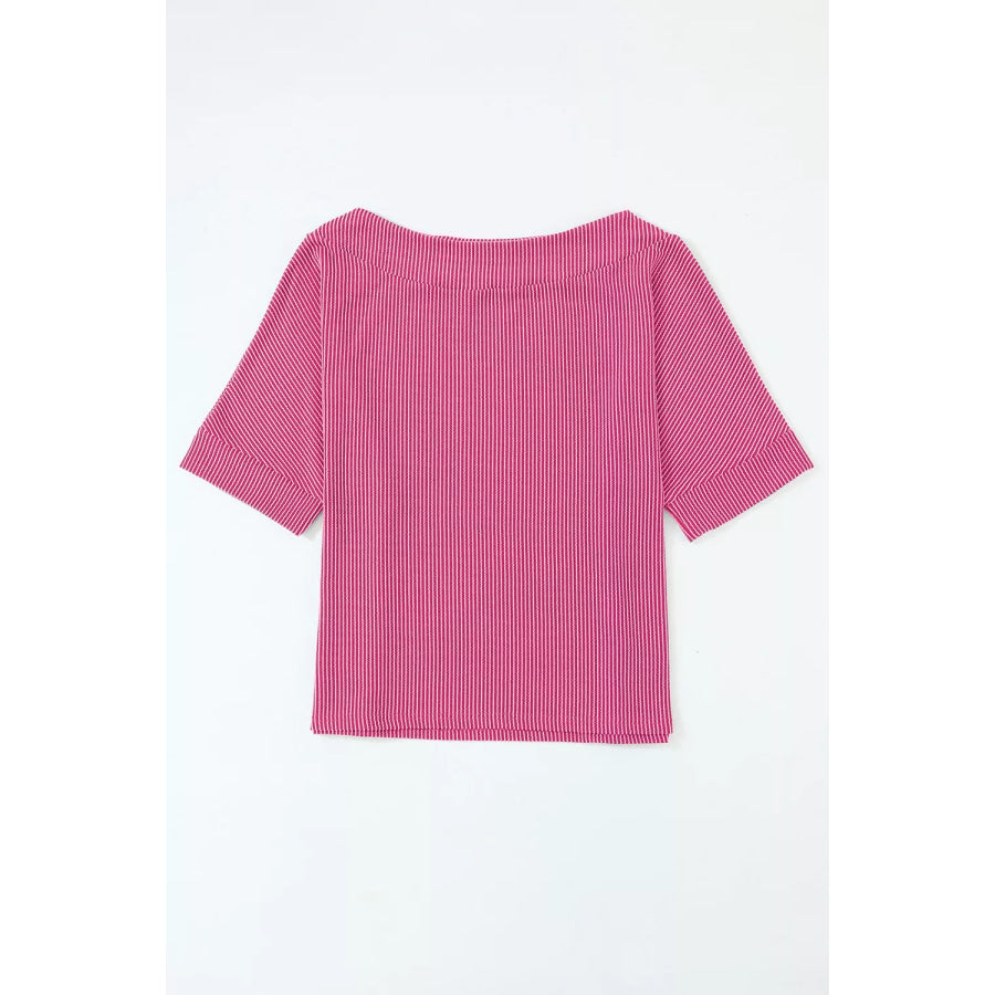 Ribbed Knit Off-Shoulder Blouse Apparel and Accessories