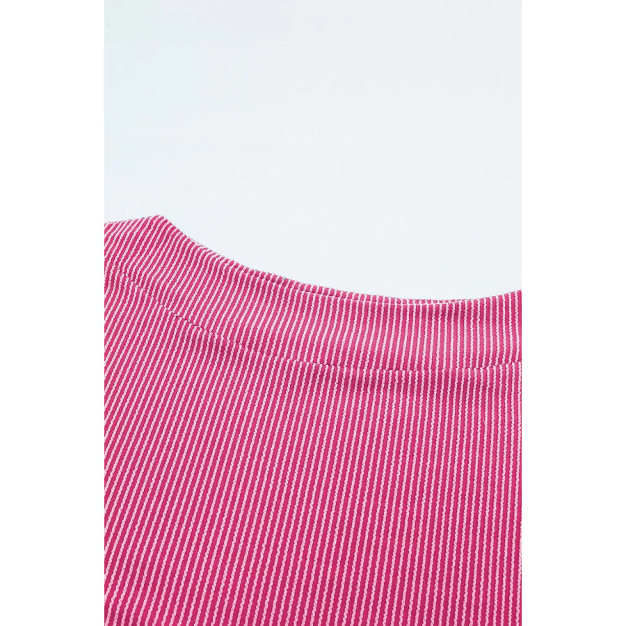 Ribbed Knit Off-Shoulder Blouse Apparel and Accessories