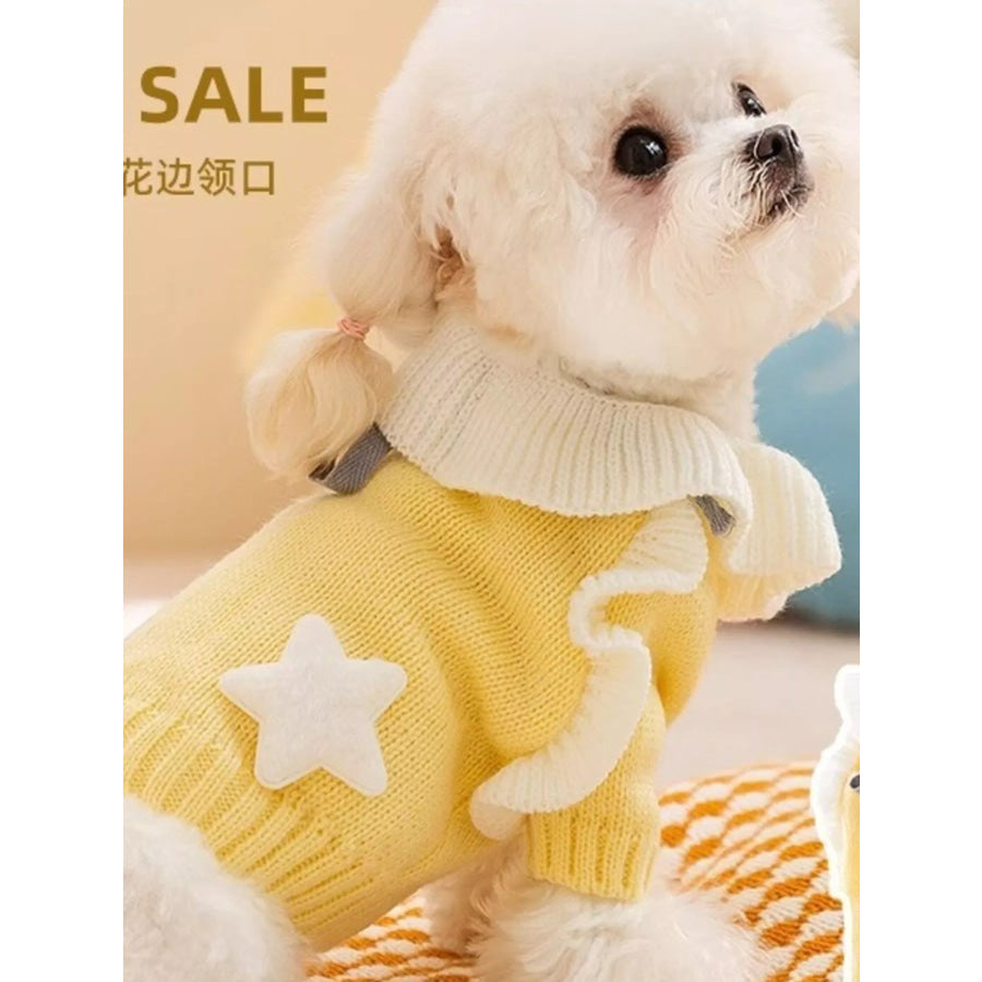 Ribbed Knit Pet Sweaters Light Yellow / XS Apparel and Accessories
