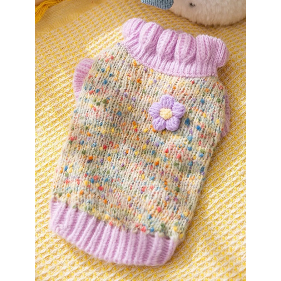 Ribbed Knit Pet Sweaters Pink Purple / XS Apparel and Accessories