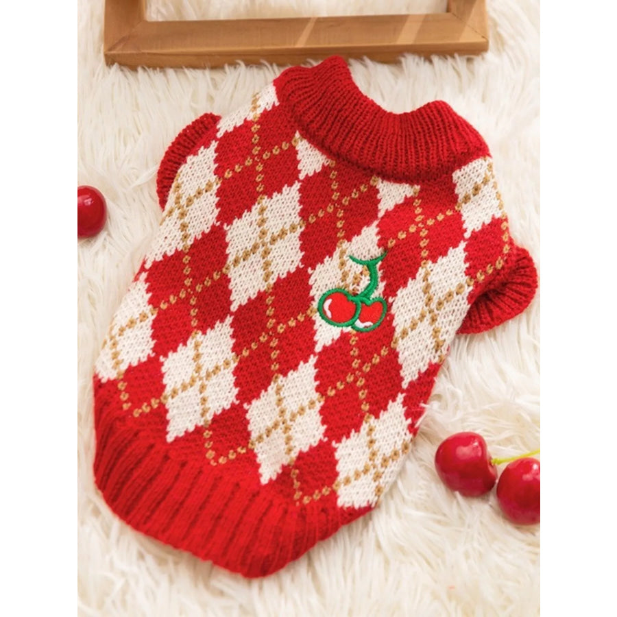 Ribbed Knit Pet Sweaters Scarlet / XS Apparel and Accessories