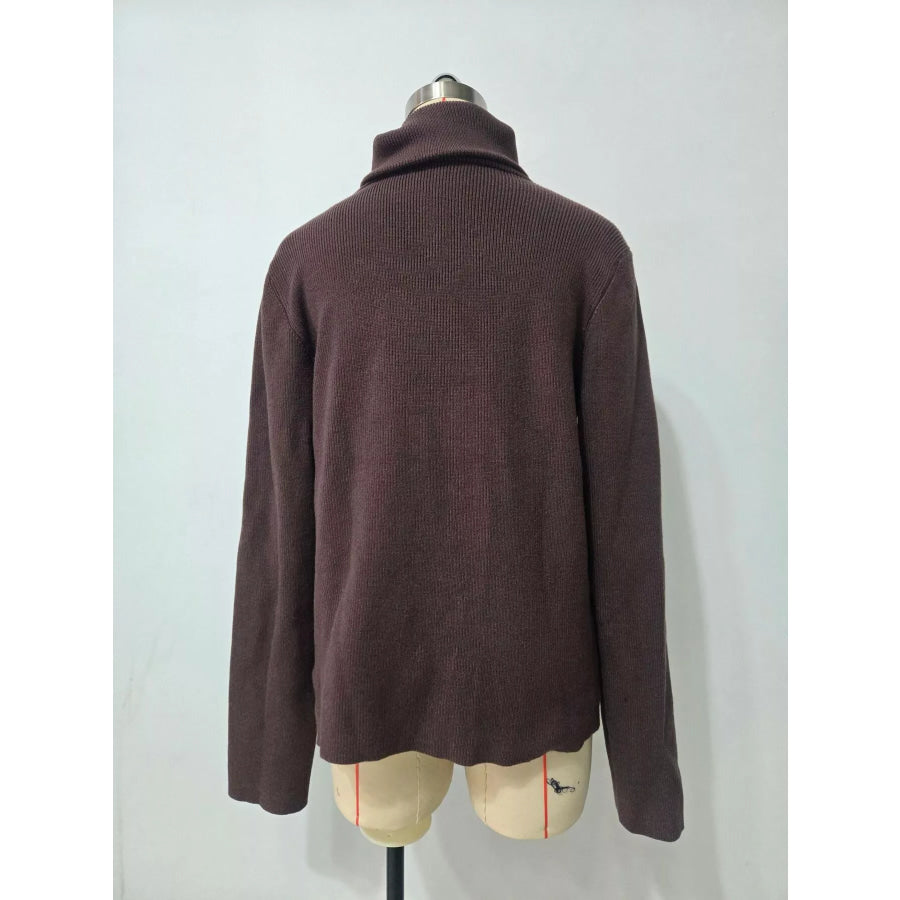 Ribbed Knit Quarter-Zip Sweater Apparel and Accessories