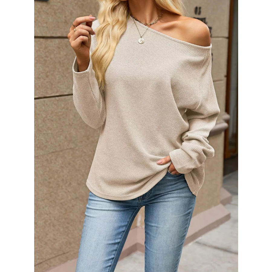 Ribbed Knit Raglan Sleeve T-Shirt Apparel and Accessories