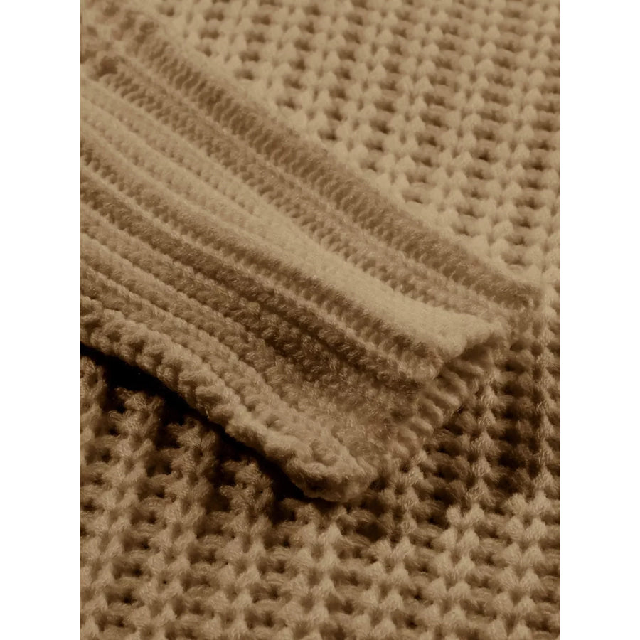 Ribbed Knit Round Neck Slouchy Chunky Sweater Apparel and Accessories