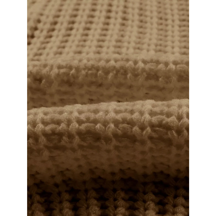 Ribbed Knit Round Neck Slouchy Chunky Sweater Apparel and Accessories