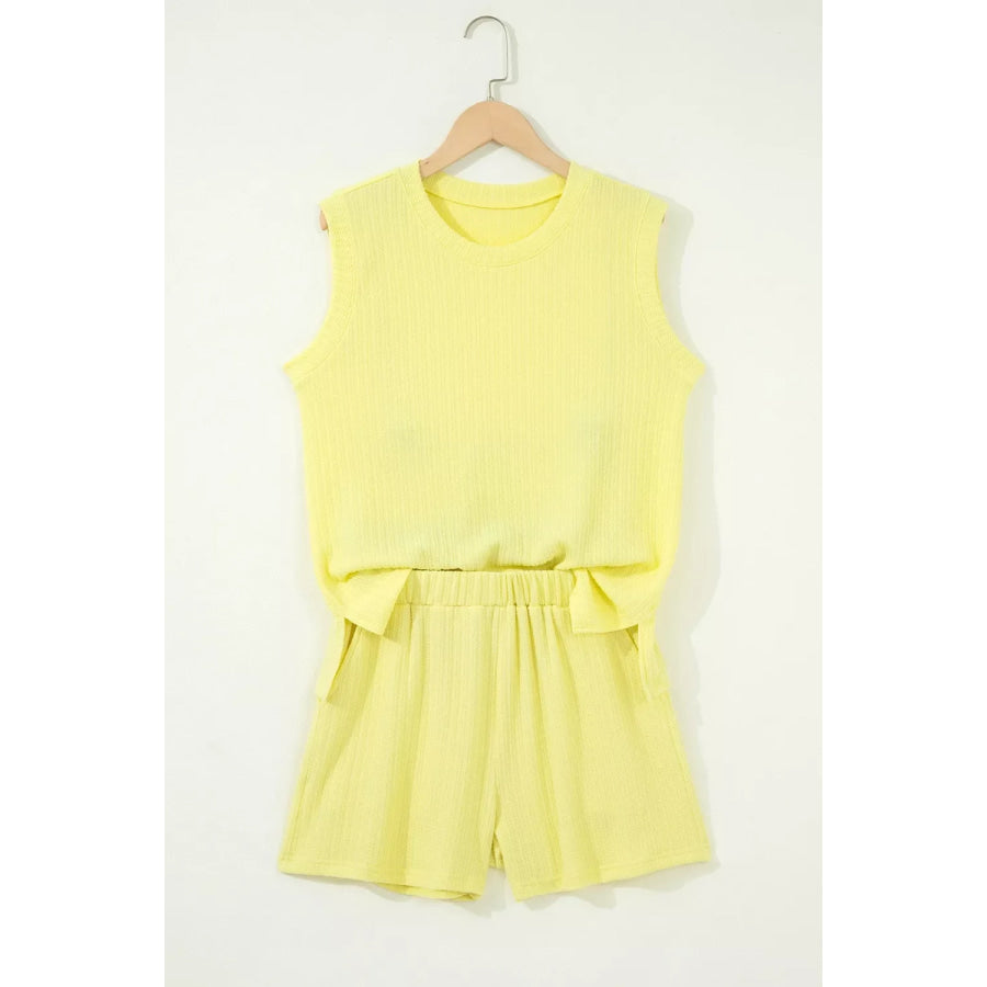 Ribbed Knit Tank and Shorts Set Apparel and Accessories