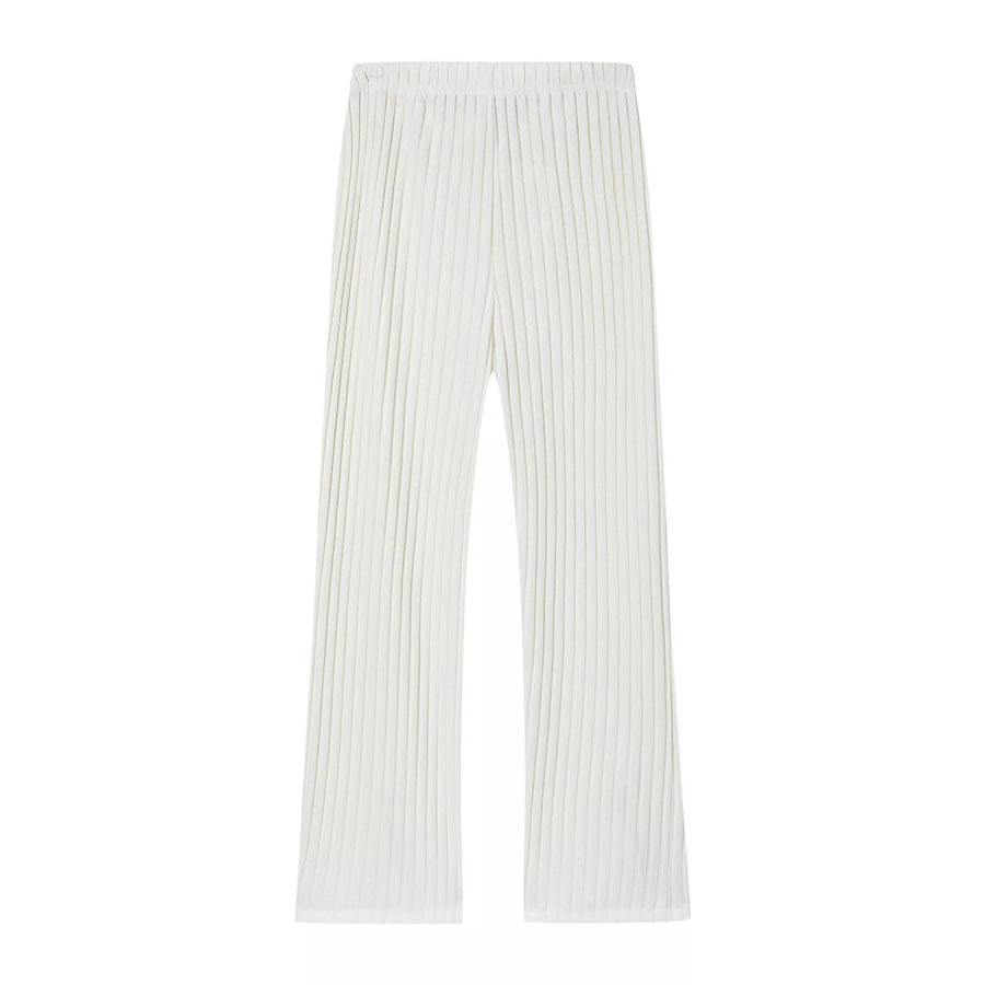 Ribbed Knit Top and Pants Set Apparel and Accessories