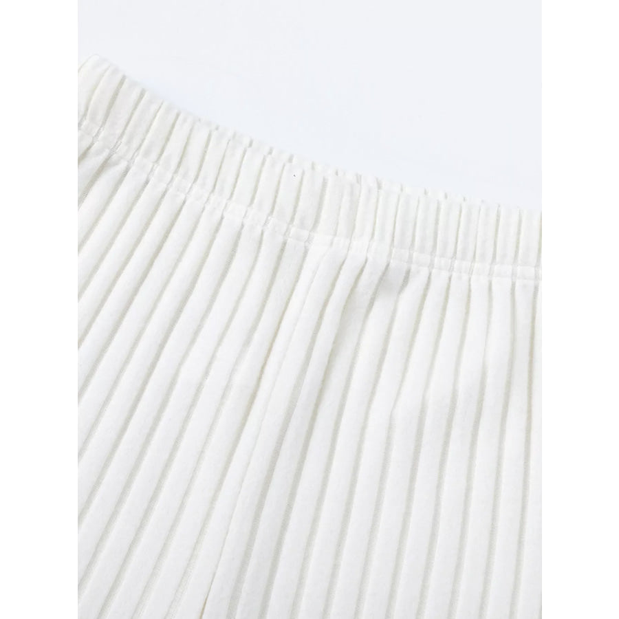 Ribbed Knit Top and Pants Set Apparel and Accessories
