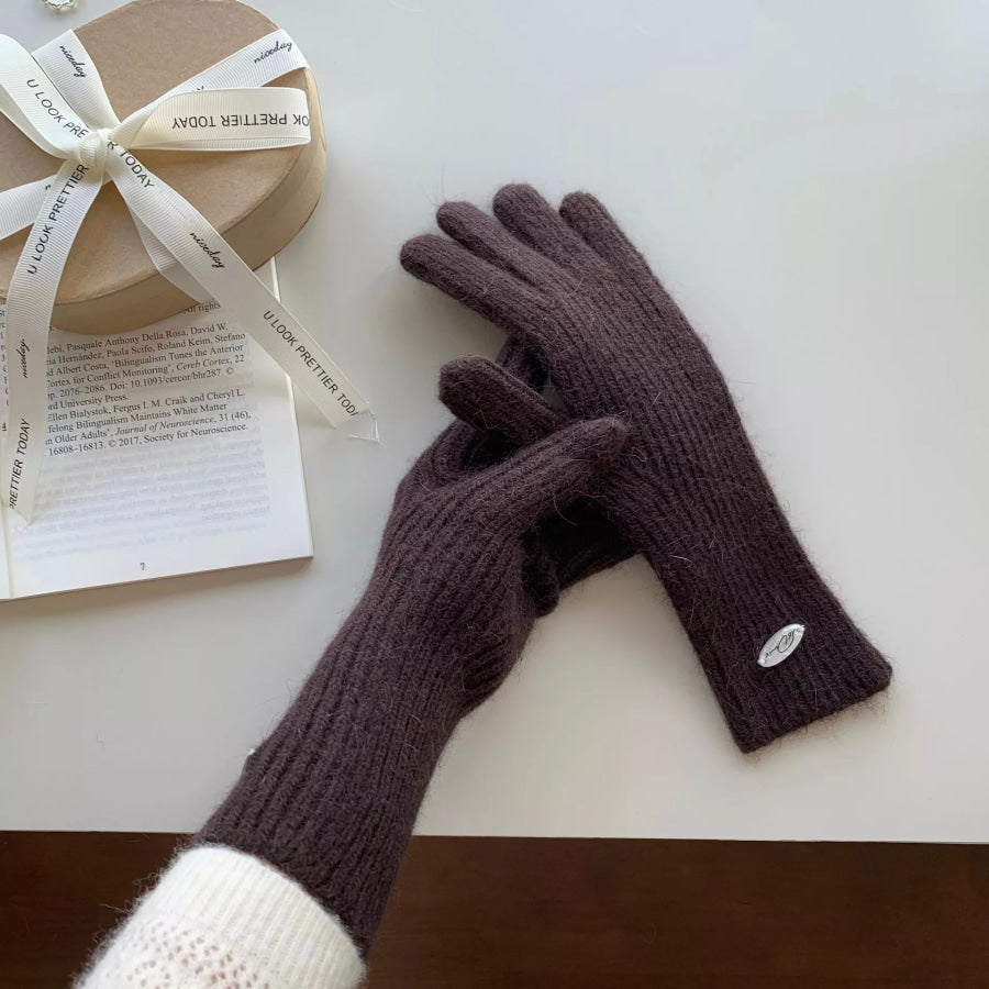 Ribbed Knit Touchscreen Gloves Apparel and Accessories