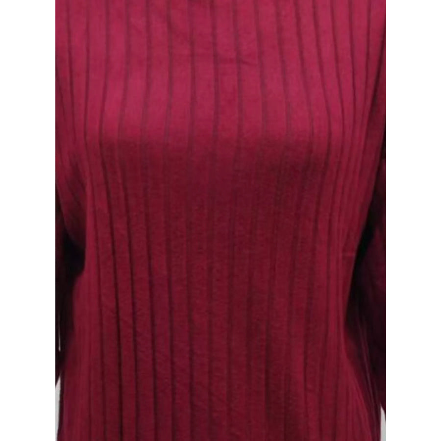 Ribbed Knit Turtleneck Mini Dress Apparel and Accessories