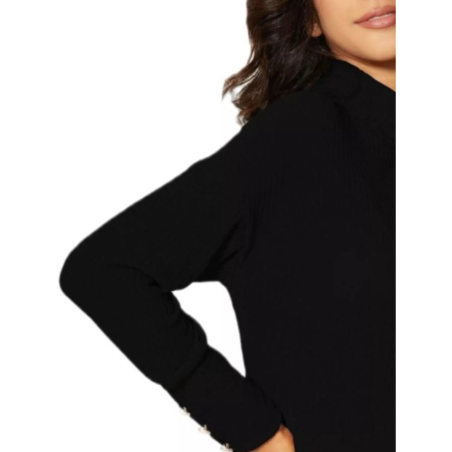 Ribbed Knit Turtleneck Sweater Apparel and Accessories