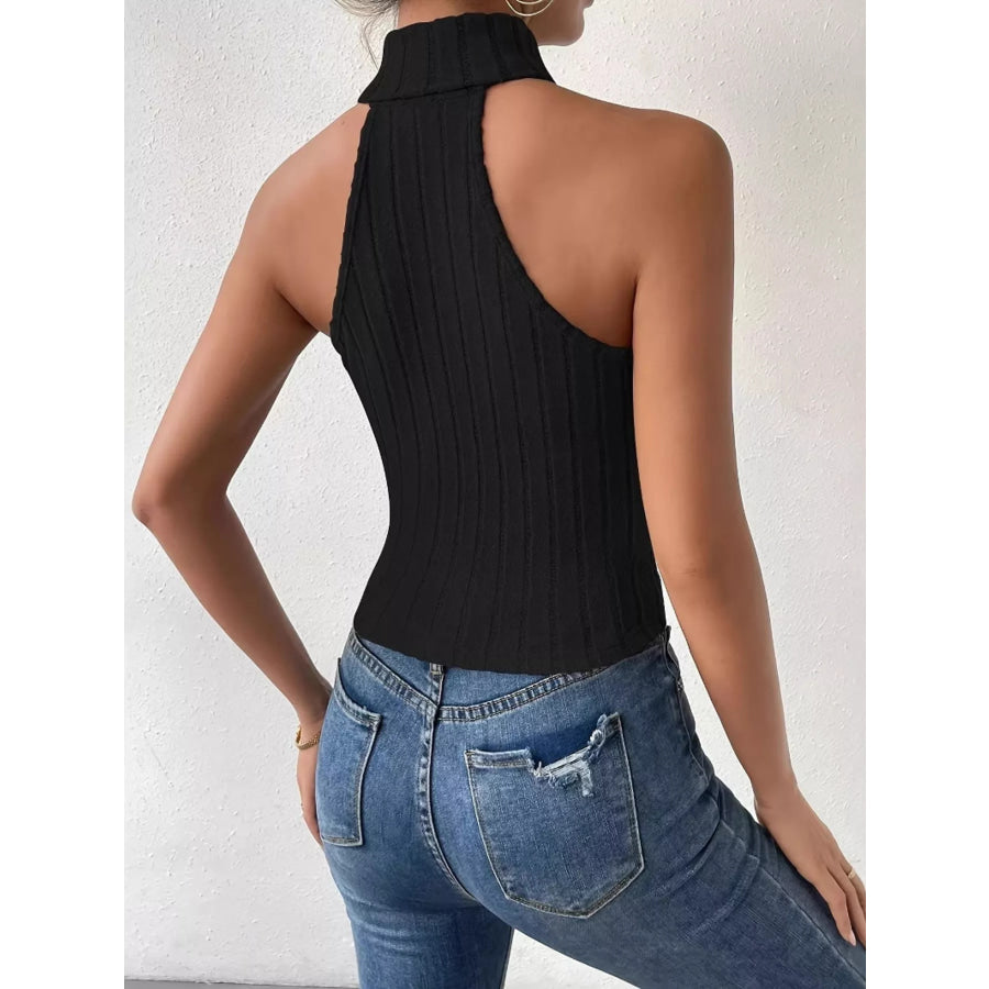 Ribbed Knit Turtleneck Tank Apparel and Accessories