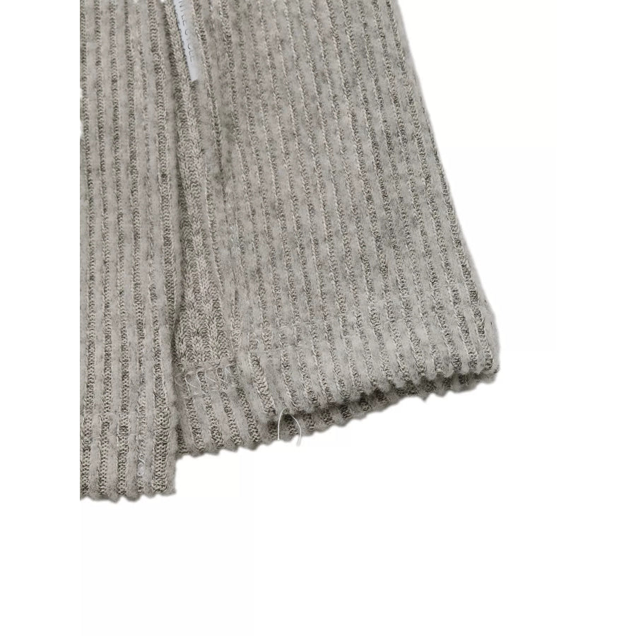 Ribbed Knit Twist Front Long Sleeve Midi Dress with Slit Apparel and Accessories