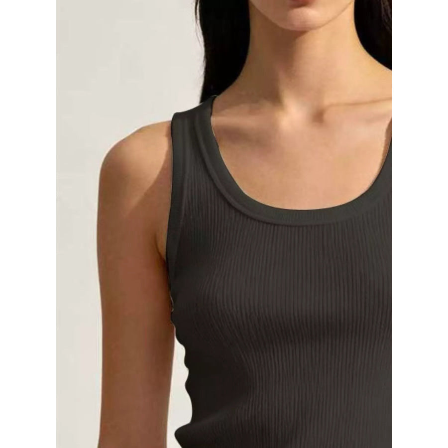 Ribbed Knit U-Neck Tank Apparel and Accessories