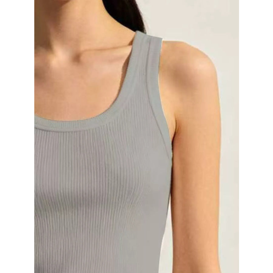 Ribbed Knit U-Neck Tank Apparel and Accessories