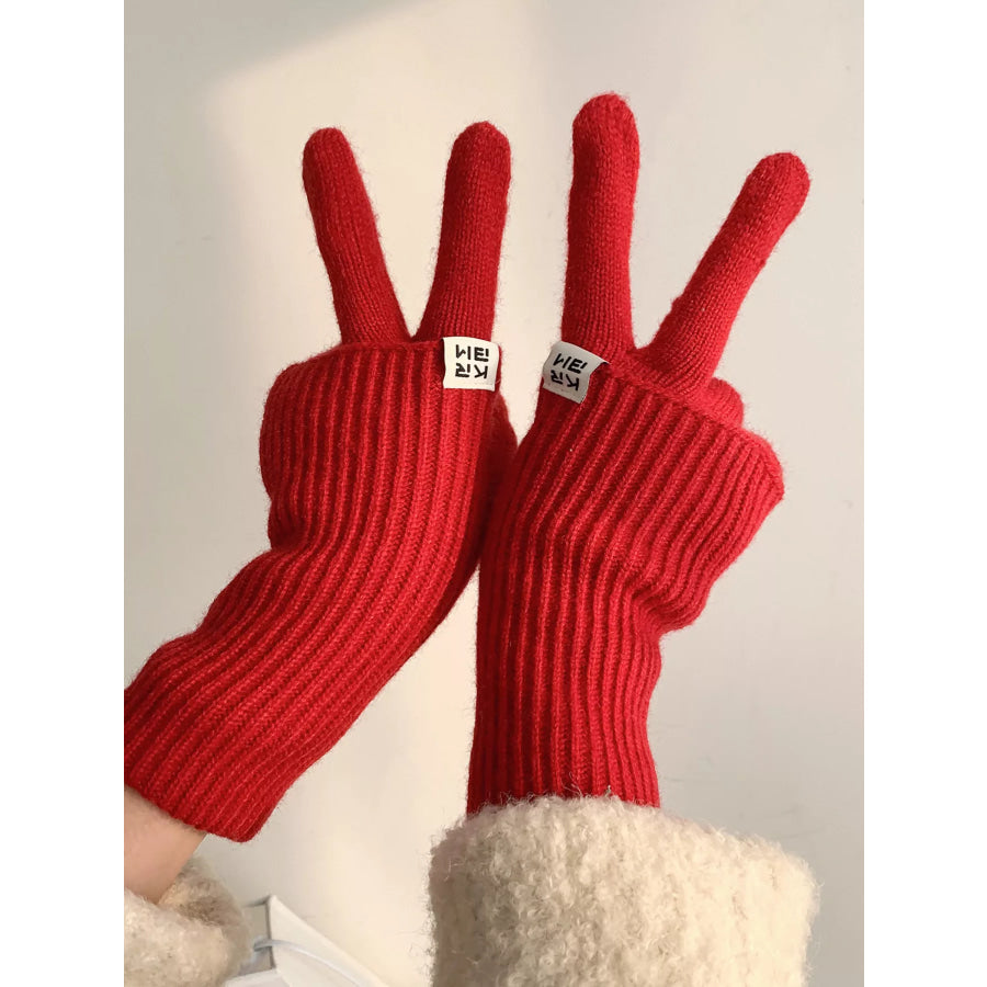 Ribbed Knit Winter Gloves Apparel and Accessories