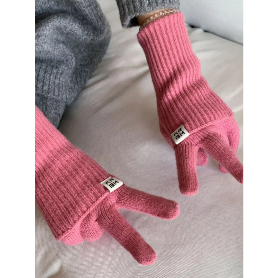 Ribbed Knit Winter Gloves Apparel and Accessories