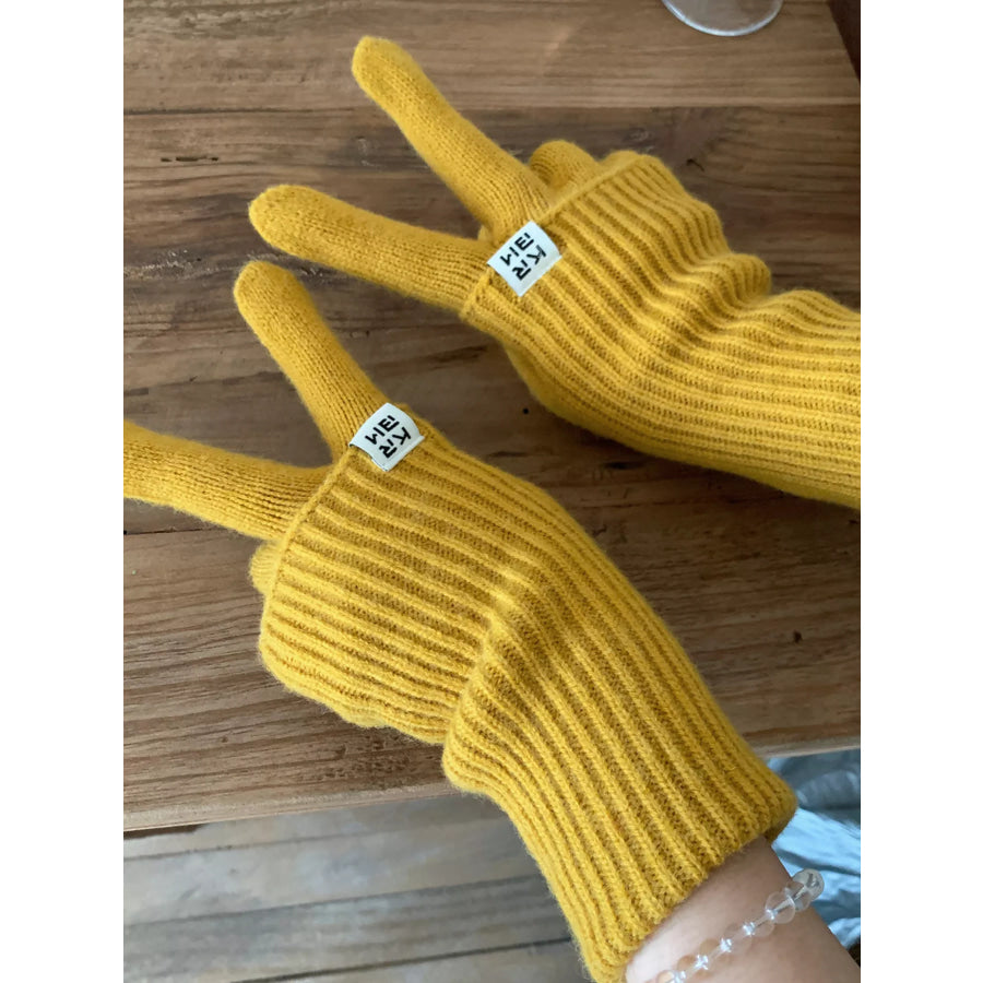 Ribbed Knit Winter Gloves Apparel and Accessories