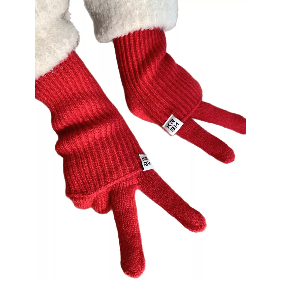 Ribbed Knit Winter Gloves Apparel and Accessories