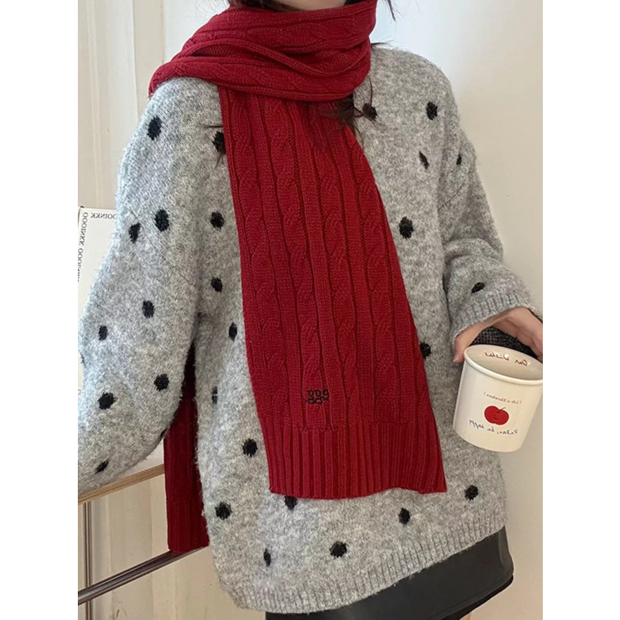 Ribbed Knitted Winter Scarf Apparel and Accessories