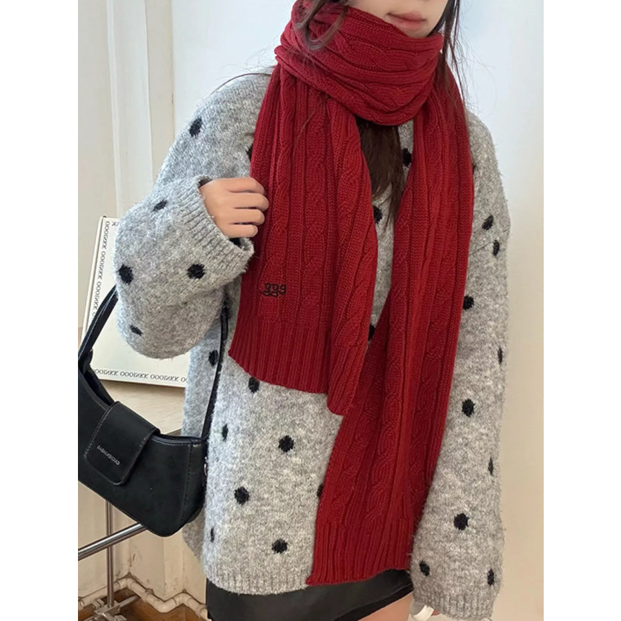 Ribbed Knitted Winter Scarf Apparel and Accessories