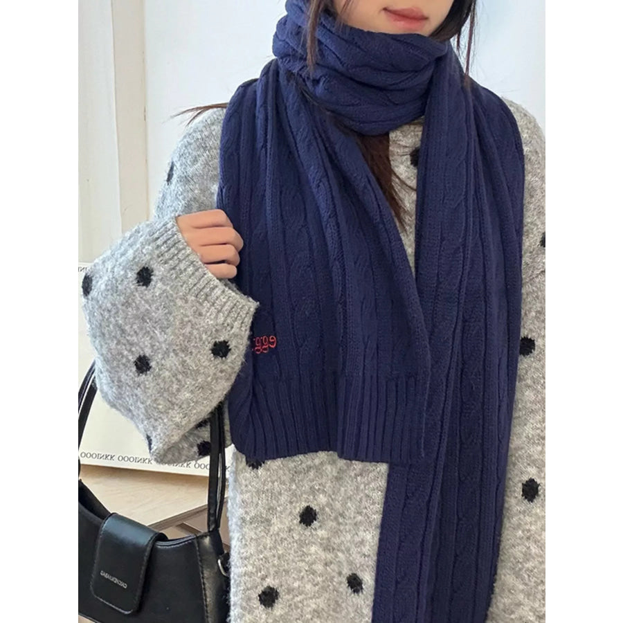 Ribbed Knitted Winter Scarf Apparel and Accessories