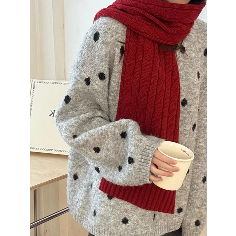 Ribbed Knitted Winter Scarf Apparel and Accessories